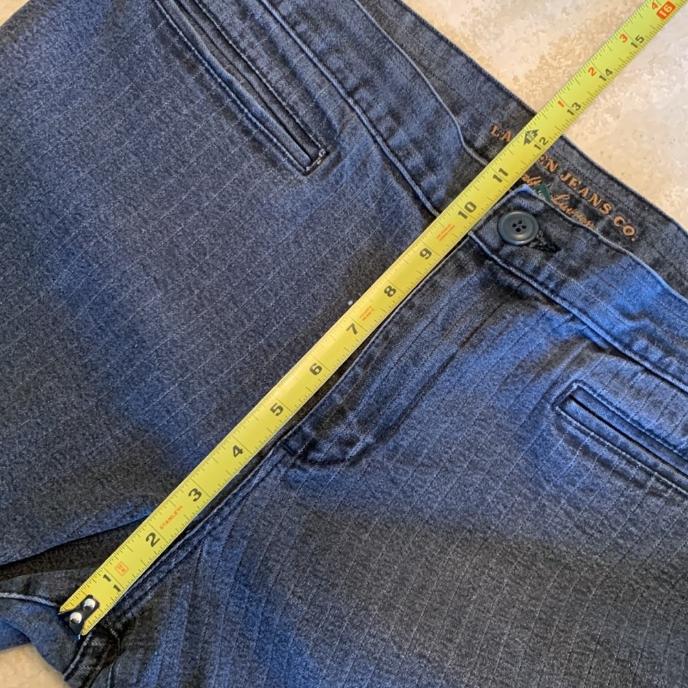 LAUREN JEANS CO Ralph Lauren jeans, grey, edgy stripe texture, high rise. 14P - Picture 14 of 17